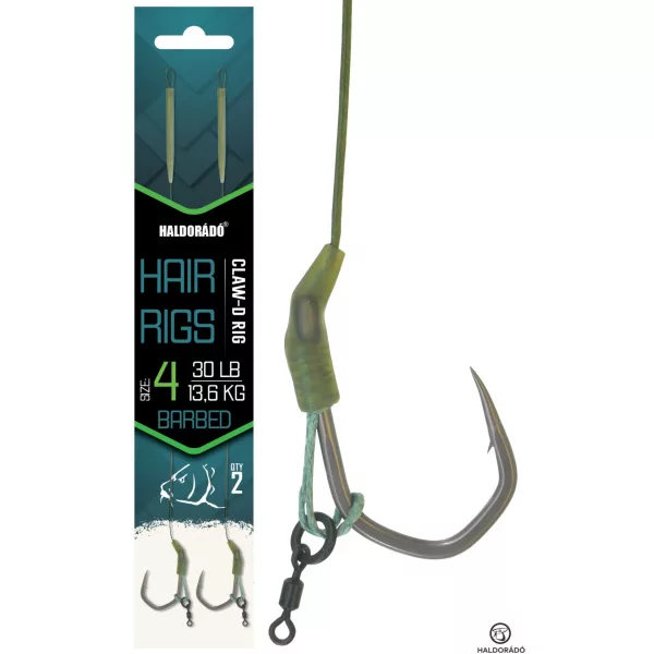 Haldorádó Claw D-Rig 4 Füles, Szakállas Fonott Előkötött Horog 2db