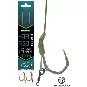   Haldorádó Claw D-Rig 6 Füles, Szakállas Fonott Előkötött Horog 2db