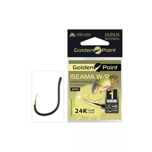 Mikado Golden Point Iseama W/ring 4 Udica za šarana s ušicom i bodljom 10 kom