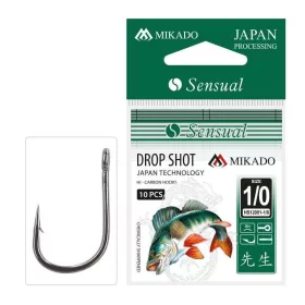   Mikado Sensual Drop Shot 3/0 Jednokraka udica za grabežljivce s ušicom i bodljom 10 kom.