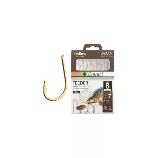 Mikado Sensual Feeder 12 Zlatna pločica bodljikava predvezana udica 10kom