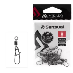 Mikado Fastlock 6 Crni Nickel Okretni karabin 10 kom