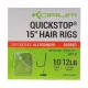 Korum 38cm Big Fish Hair Rigs W Quickstops Size 10 S okom S bradom Monofilni predvezani udici