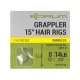 Korum Grappler Hair Rigs 38cm 8 Bezbrada monofilna predvezna udica s ušicom