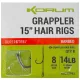 Korum Grappler Hair Rigs 38cm 12 Monofilna predvezna udica s bradom i ušicom
