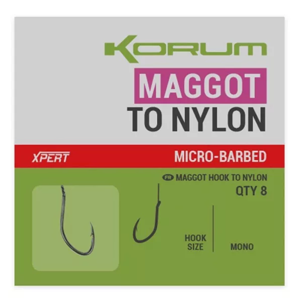 Korum Xpert Maggot Hooks To Nylon Monofil Predvezana udica s kontrakukom 12