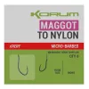 Korum Xpert Maggot Hooks To Nylon Monofil Predvezana Udica s Kontra Kukom 16
