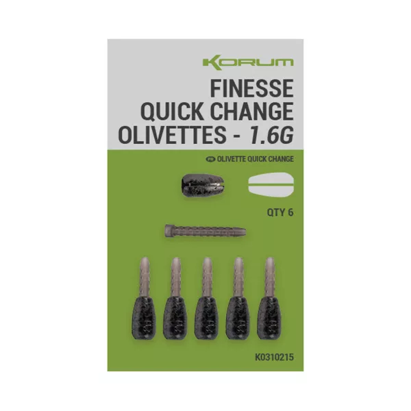 Korum Finesse Quick Change Olivettes Olivete za brzu izmjenu 1,6g