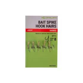   Korum Bait Spike Hook Hairs Barbed 8 S ušicom, s bodljom, udica s trnom za mamac 5kom
