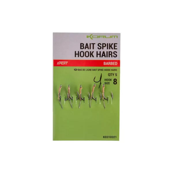Korum Bait Spike Hook Hairs Barbed 8 S ušicom, s bodljom, udica s trnom za mamac 5kom