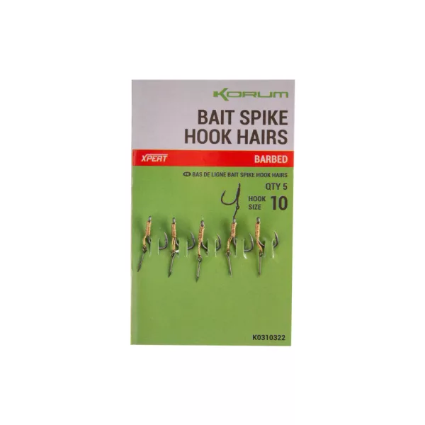 Korum Bait Spike Hook Hairs Barbed 10 S ušicom, s bodljom, udica s trnom za mamac 5kom