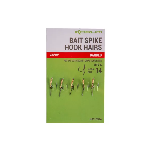 Korum Bait Spike Hook Hairs Barbed 14 S ušicom, s bodljom, udica s trnom za mamac 5kom