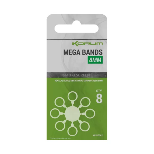 Korum Smokescreen Mega Bands 8mm Prsten za pelete 8 kom