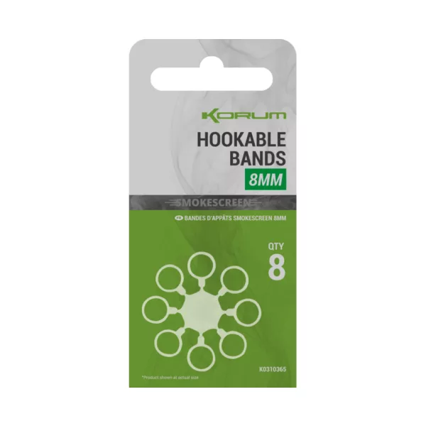 Korum Smokescreen Hookable Bands 8mm Gumice za pelete 8db