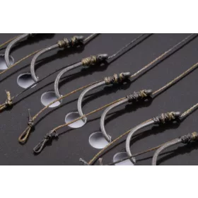   Korum Power Braid Method Hair Rigs 8 Füles, Szakállas Fonott Előkötött Horog 8db
