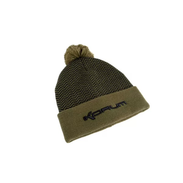 Korum Thermal Beanie Hat Crno-Maslinasta Zimska kapa