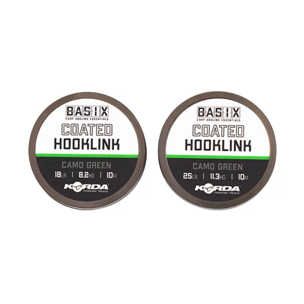 Korda Basix Coated Hooklink Obložena Predvezna Strana 25lb 10m