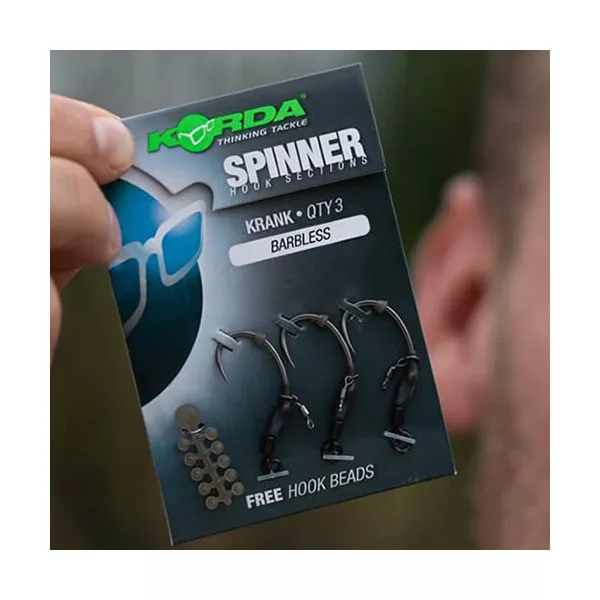 Korda Spinner Hook Sections Krank 4 Udica bez brade s okom, 3kom