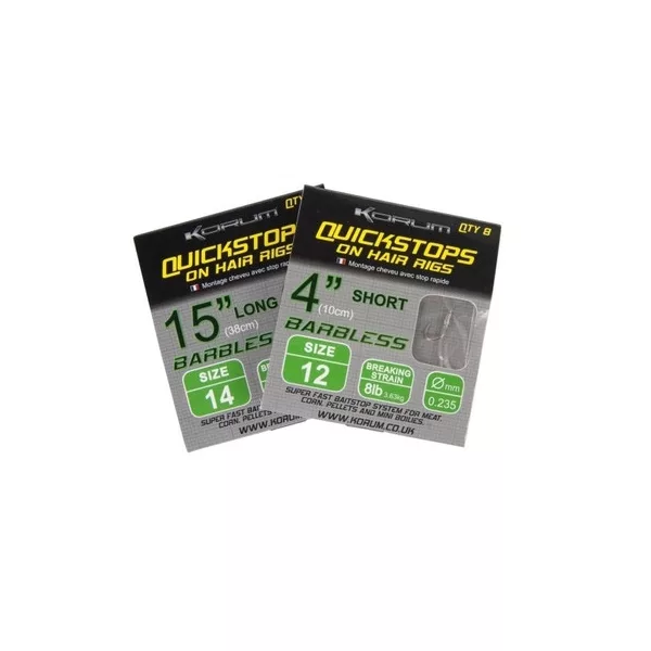 Korum Hair Rigs With Quickstops 15 Size 16 Monofil vezani predvez s udicom