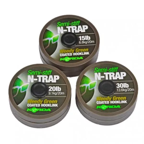 Korda N-Trap Semi Stiff 15lb Weedy Green - predvez za boile