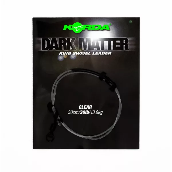 Korda Dark Matter Leader Ring Swivel Prozirni 30lb 30cm Predvezani set za boili ribolov