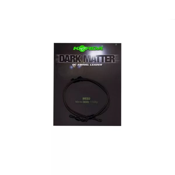 Korda Dark Matter Leader QC Swivel Weed 30lb 30cm Predvezani set za boili ribolov