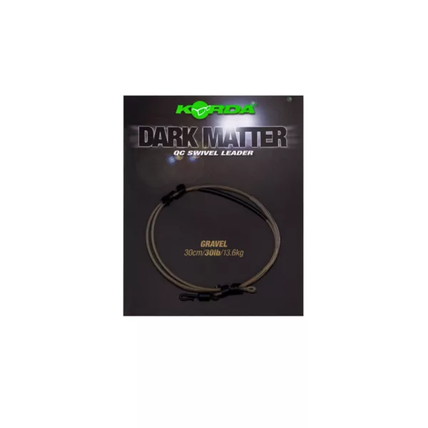 Korda Dark Matter Leader QC Swivel Gravel 30lb 30cm Predvezani set za boili ribolov