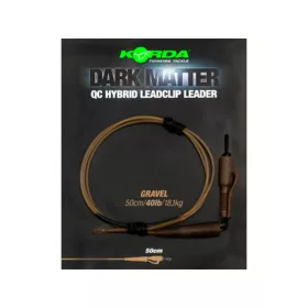   Korda Dark Matter Leader QC Hybrid Clip Gravel Prozirni 50cm 40lb Predvezani set za boili ribolov