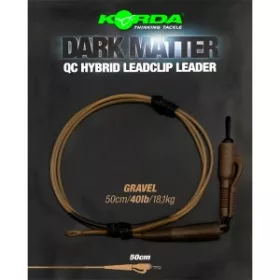   Korda - Dark Matter Leader 50 cm QC Hybrid Clip Gravel predvez s brzim priključkom u boji šljunka