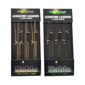   Korda Leadcore Ring Swivel Weed/Silt Predvezeni Bojli Rig 3kom