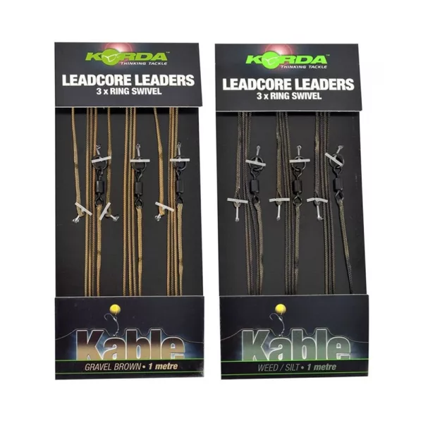 Korda Leadcore Ring Swivel Weed/Silt Predvezeni Bojli Rig 3kom