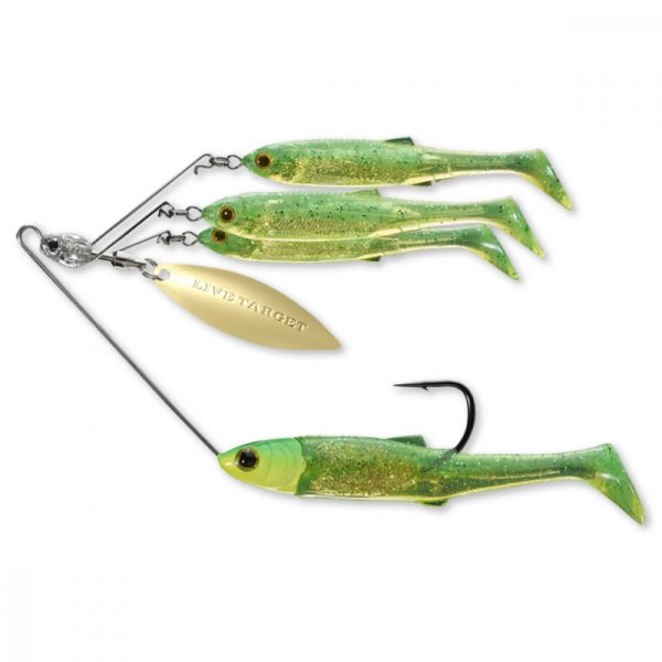 Livetarget Minnow Spinner Rig Limetasto Chartreuse/Zlatno Mali 11gr Spinnerbait