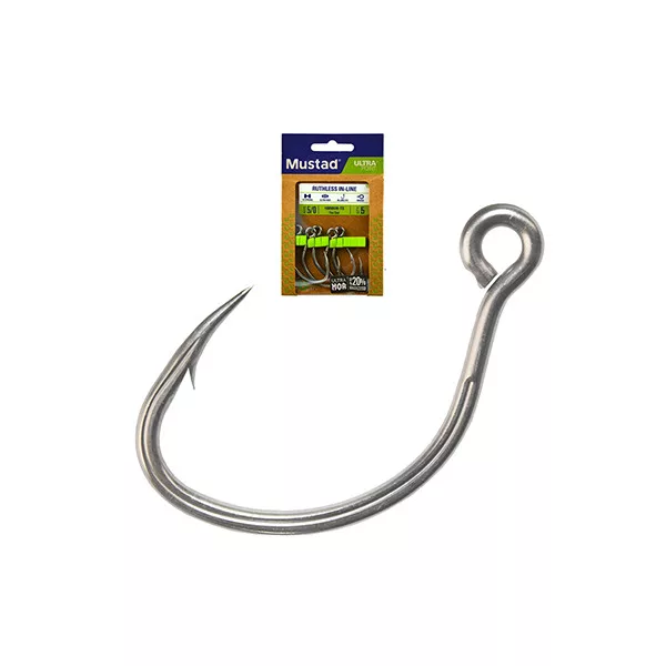 Mustad Ruthless In-Line Titan Steel 1 Ušata, Bodljikava Udica 6db