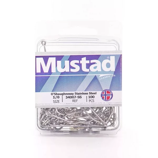 Mustad O'Shaughnessy Stainless Steel 4 Udica s ušicom, s protukukom 10 kom
