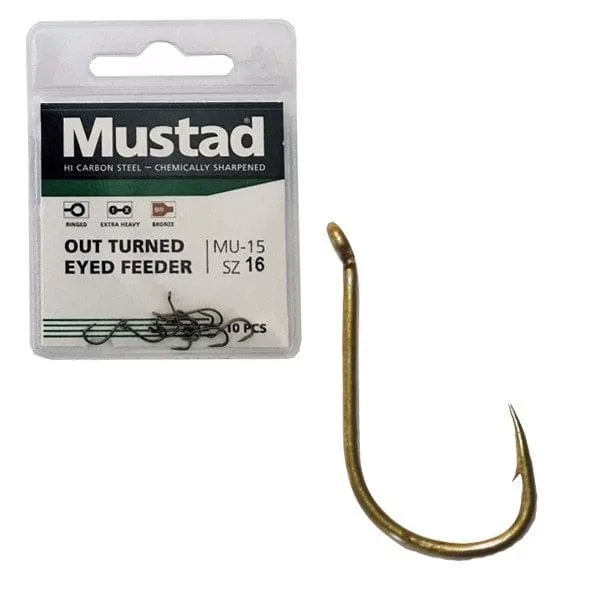 Mustad Ultra Np Out Turned Eyed Feeder 12 10 kom Kuke za šarana s okom, s bodljom
