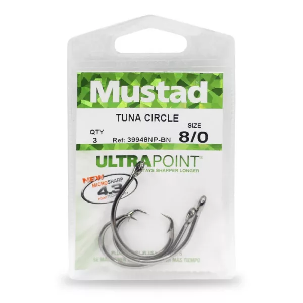 Mustad Demon Wide Gap Circle Hook 8/0 Udica s okom, s bradom 3kom