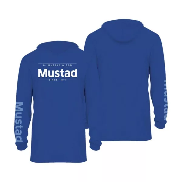Mustad Plavi Brand Longsleeve UV With Hood S Majica dugih rukava s kapuljačom