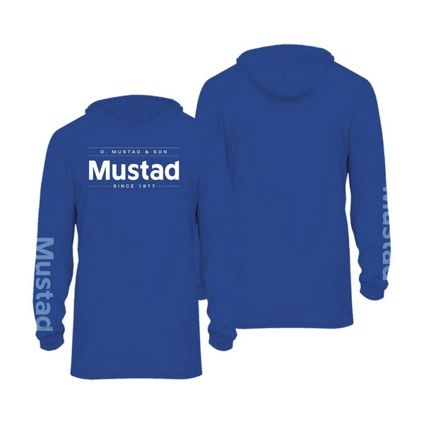 Mustad Plavi Brand Longsleeve UV With Hood XL Majica dugih rukava s kapuljačom