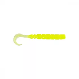   Mustad Aji Curly Tail 6,35cm Clear Chartreuse Plastični mamac 12 kom