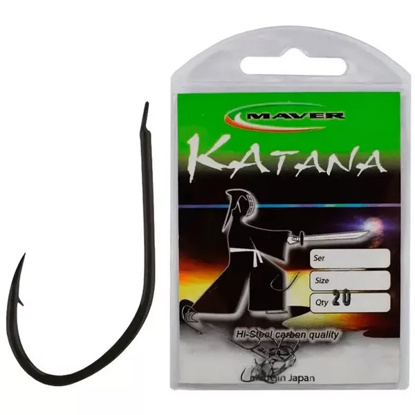 Maver Katana Black Nickelled Flatted 12 Lapkasta, Bodljikava Bojla Udica 20kom