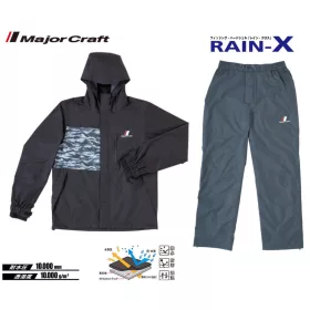 Major Craft Rain-X Crno Dvodijelno Kišno Odijelo L