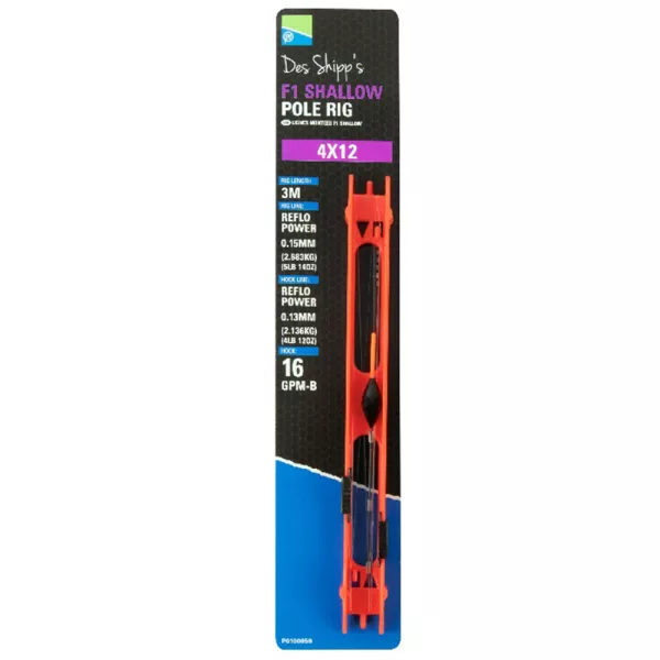 Preston 4x12 F1 Shallow Pole Rig Gotov predvez za štap