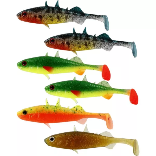 WESTIN Stanley the Stickleback Shadtail 5,5cm 1,5g Dark Water Mix 6pcs Plastični mamac