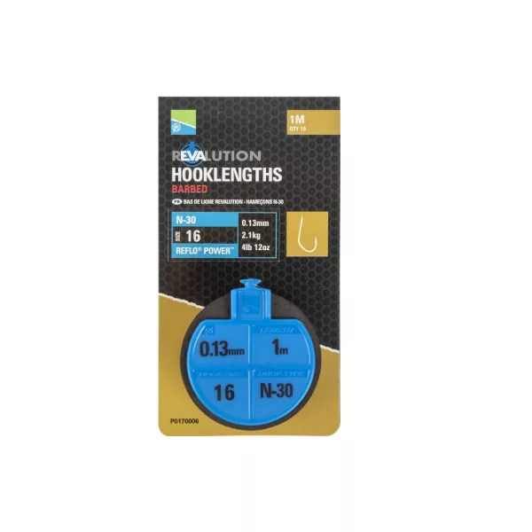 Preston Revalution Hooklengths N30 Size 18