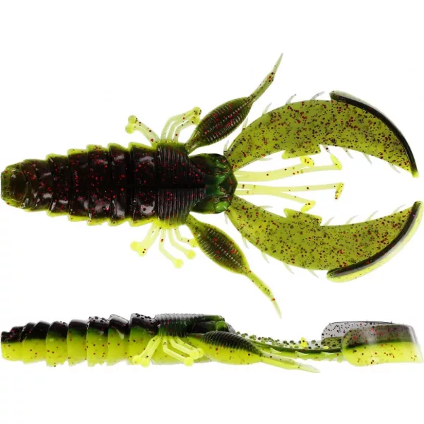 WESTIN CreCraw Creaturebait 10cm 12g Crna/Chartreuse 4kom Plastična varalica