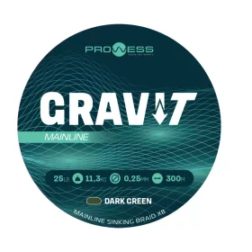   Prowess Gravi-T Mainline Braid X8 Tamnozelena Tonuća 0,30mm 300m Pletena glavna struna