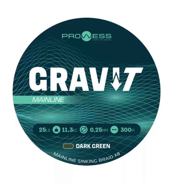 Prowess Gravi-T Mainline Braid X8 Tamnozeleni Tonući 0,35mm 300m Pletena glavna struna