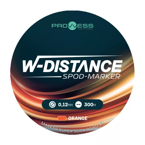 Prowess W-Distance Spod-Marker Super Slick Braid X8 Narančasta 0,12mm 300m Pletena glavna struna