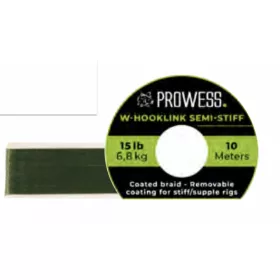   Prowess W-HOOKLINK SEMI-STIFF BRAID 15LB GREEN pletena predvezna struna za bojlere, obložena pletena struna