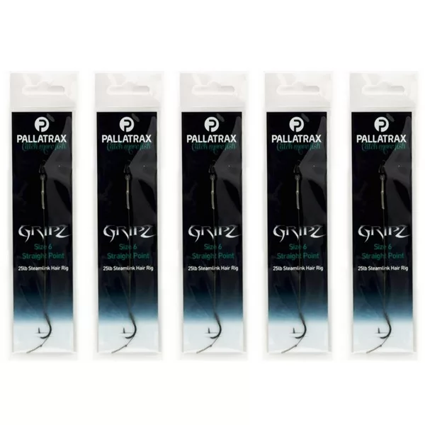 Pallatrax Gripz Straight Point Hair Rigs 6 15lb Braid Pletena predvezana udica